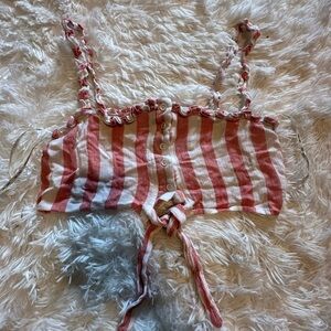 striped tank crop top​